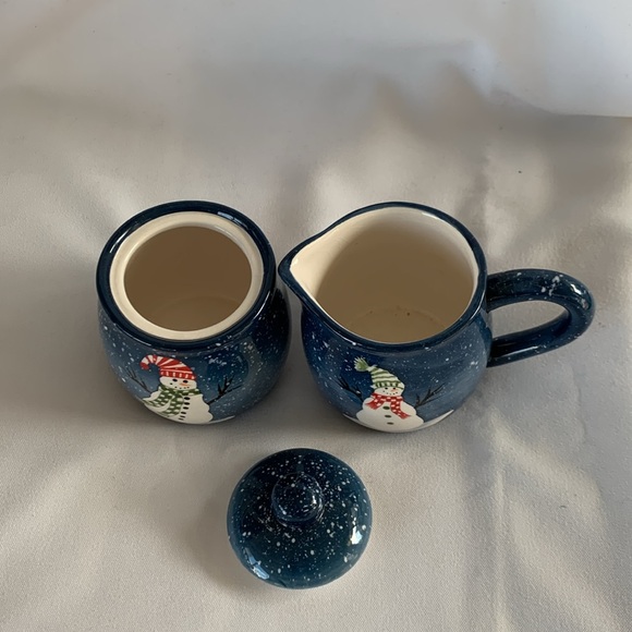 Snowman Sugar and Creamer Set - Pacific Rim - Ceramic - Picture 4 of 8